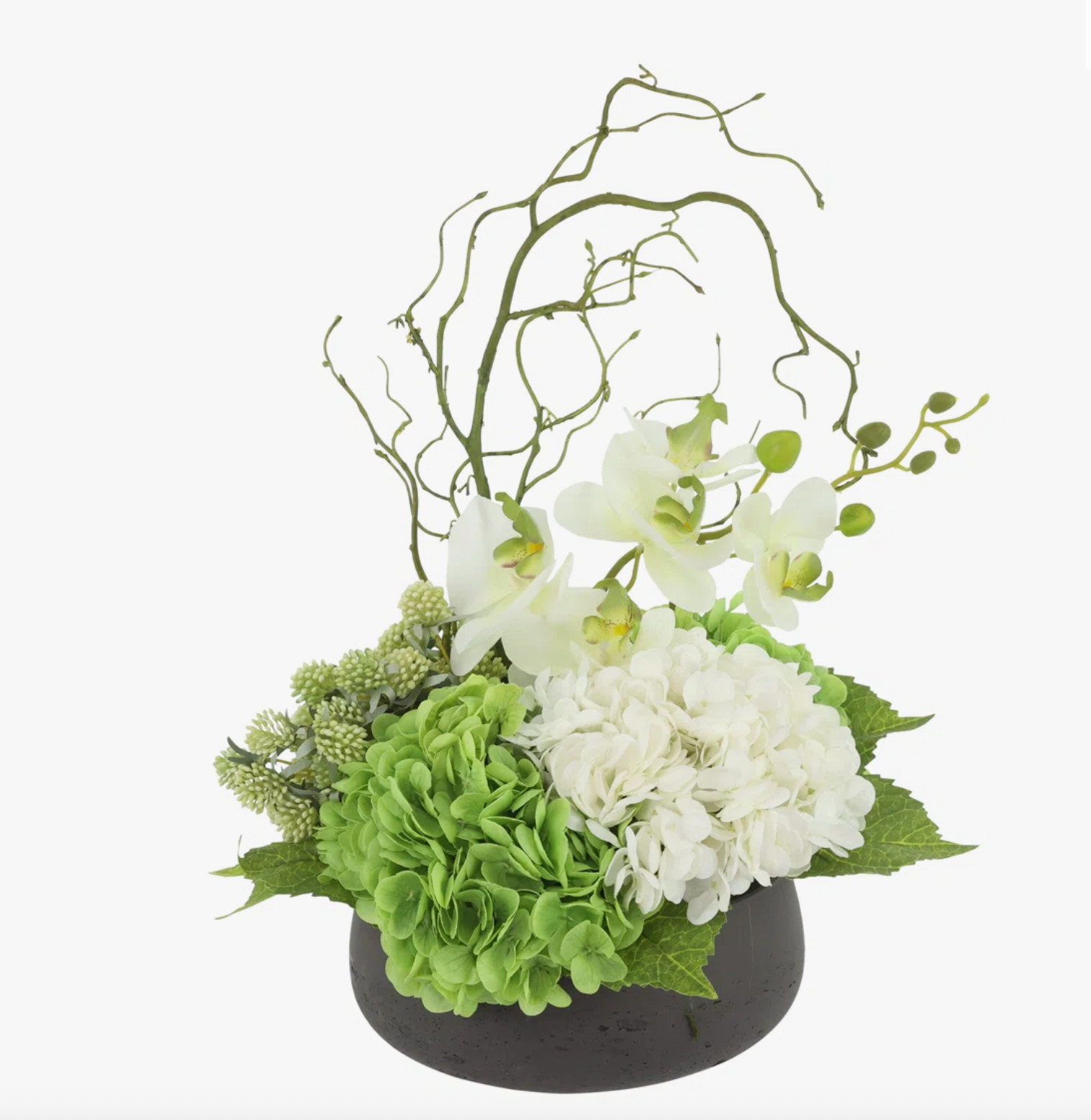 Modern White Hydrangea Arrangement
