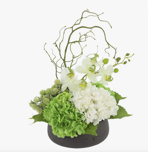 Modern White Hydrangea Arrangement