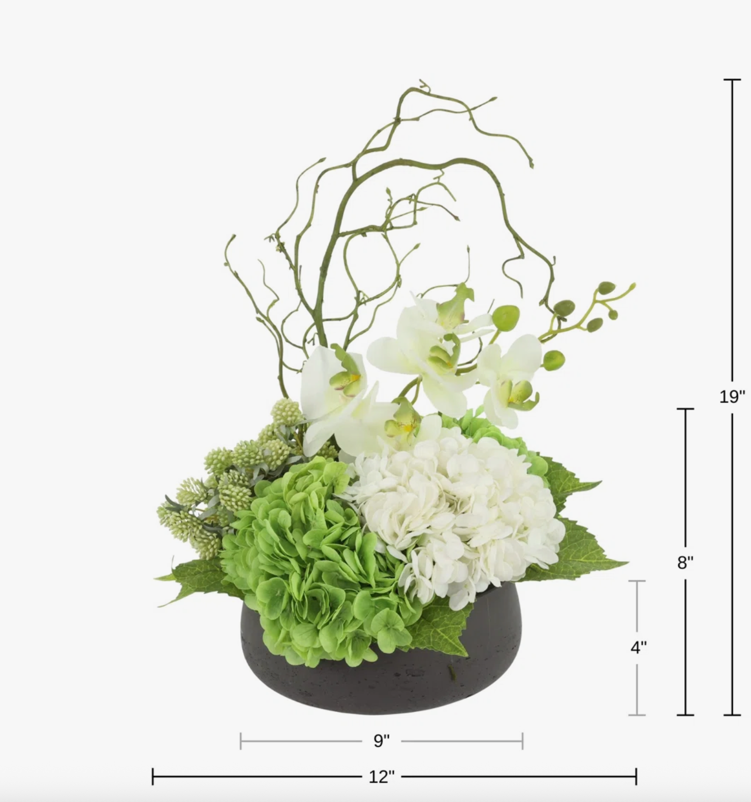 Modern White Hydrangea Arrangement