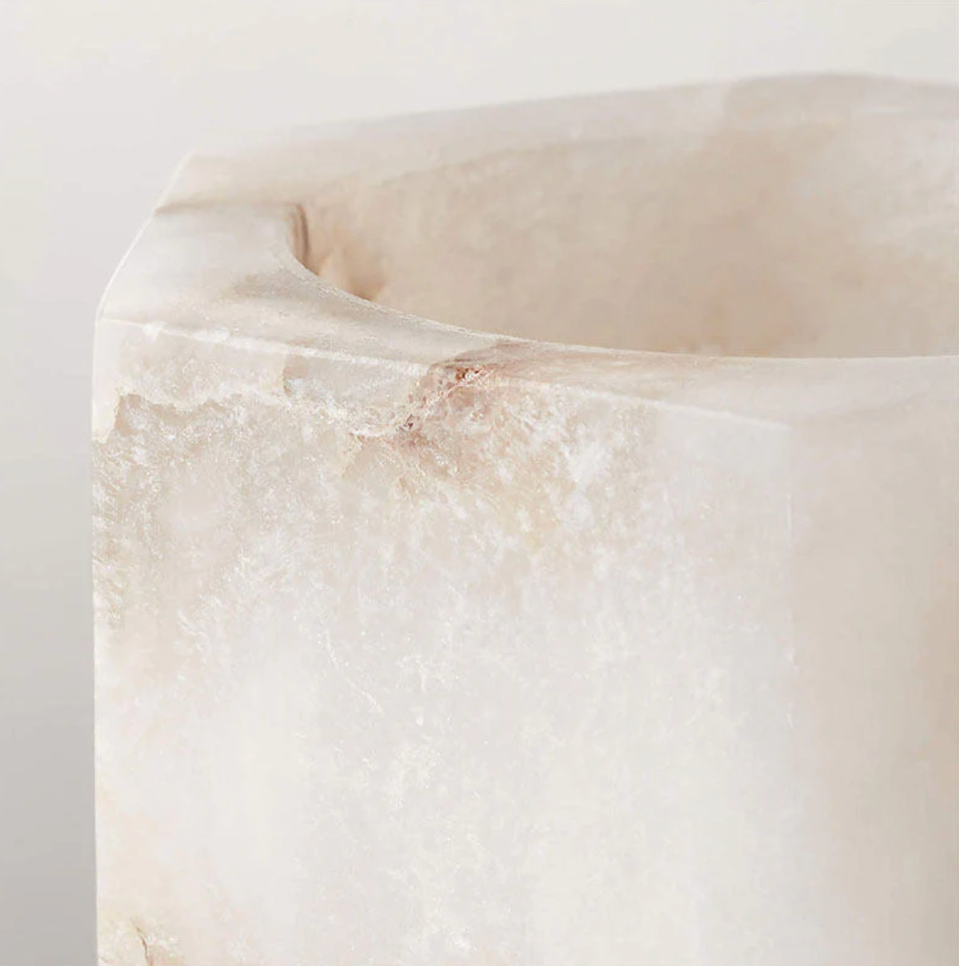 Alabaster Cube Candle Holder