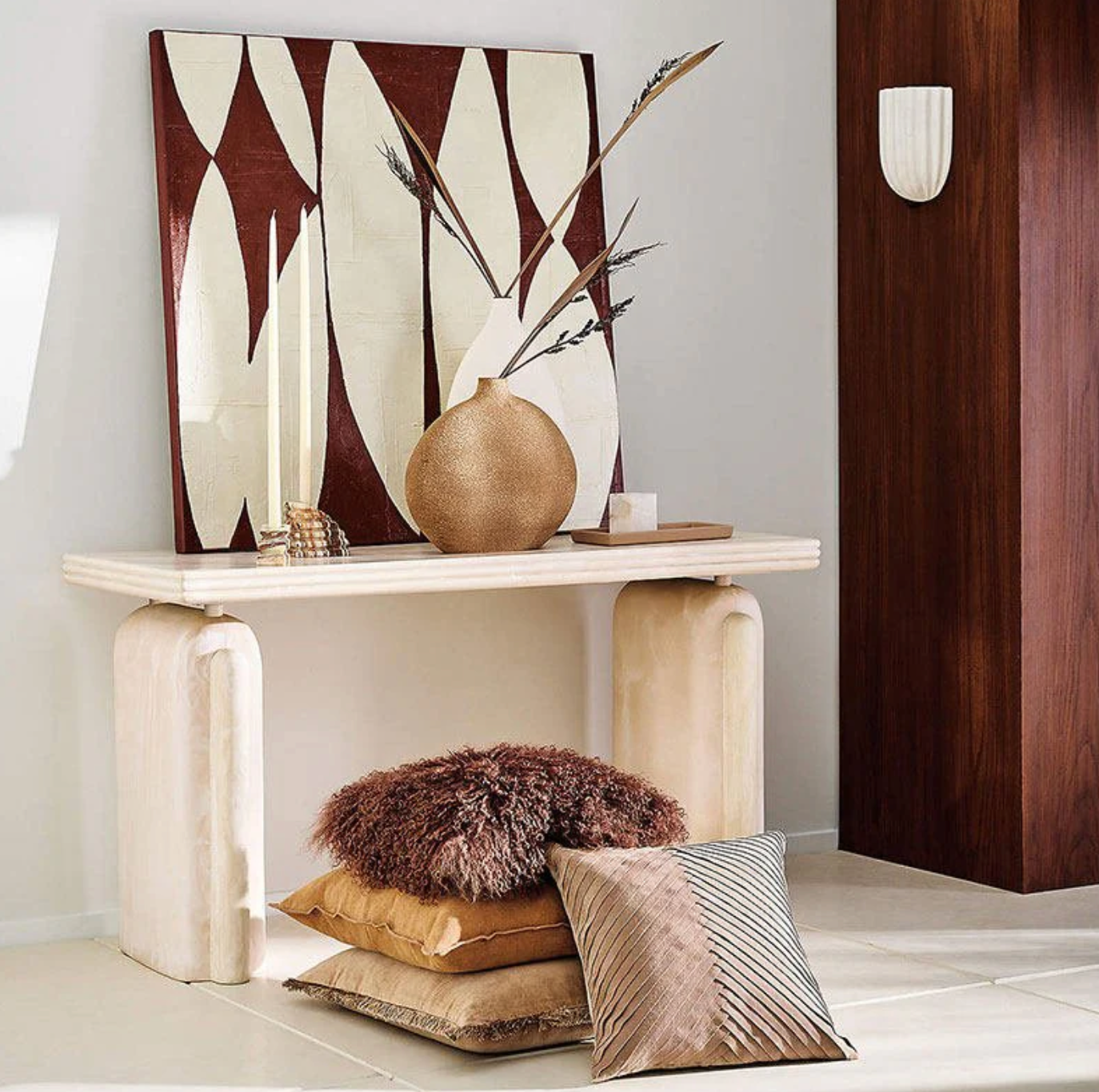 Alabaster Cube Candle Holder